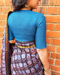 BL-Y13040 Blue checks Blouse