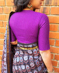 BL-Y13042 Purple checks Blouse