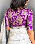 BL-Z00838 Purple Banarsi Blouse