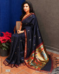 DP-Y12512 Black Rawsilk Saree