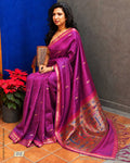 DP-Y12511 Maroon Rawsilk Saree