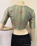 BL-Z00067R Green Banarsi Blouse