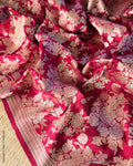 BL-S17343 - Maroon pure Banarsi silk blouse