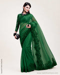 DP-W15600 Green Organza Saree