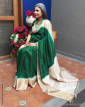 EE-Z03051 Green Cream Bandhini Kanchi