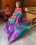 EE-Y15305 Blue Kanchi Thread Saree