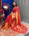 EE-Z00415 Red Rising Kanchi Saree