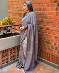 EE-Z02419 Blue cotton Gamcha saree