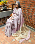EE-Z02422 Mauve and Silver Tissue Sari