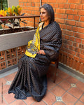 EE-Y15209 Black Polka Tussar sari