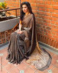 EE-Z02417 Black Gold Tissue Sari