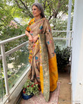 EE-X08580 Kalamkari Kanchi Saree