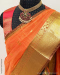 DP-Z04038 Orange Banarsi Saree