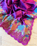 DP-Z05476 Purple Kanchi floral Cutwork