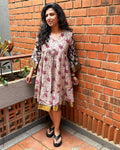 EE-Y14843 Pink Kalamkari Dress