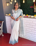 EE-V16394 White Pearl Matka Sari