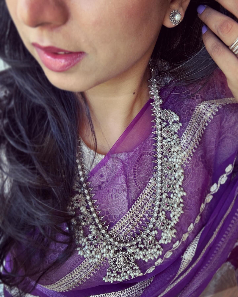 EE-V18006 Plum Organza Saree