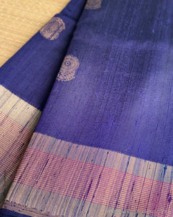 DP-Y04635 Blue Rawsilk sari