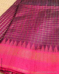DP-Y04662 Check Rawsilk sari