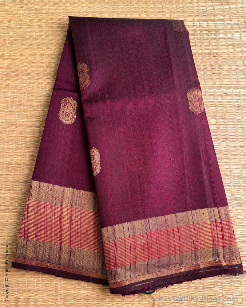 DP-Y04634 Plum Rawsilk sari