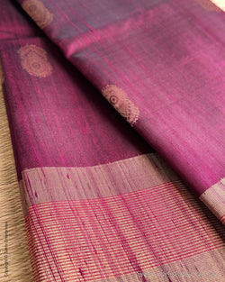 DP-Y04634 Plum Rawsilk sari