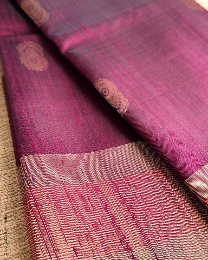 DP-Y04634 Plum Rawsilk sari