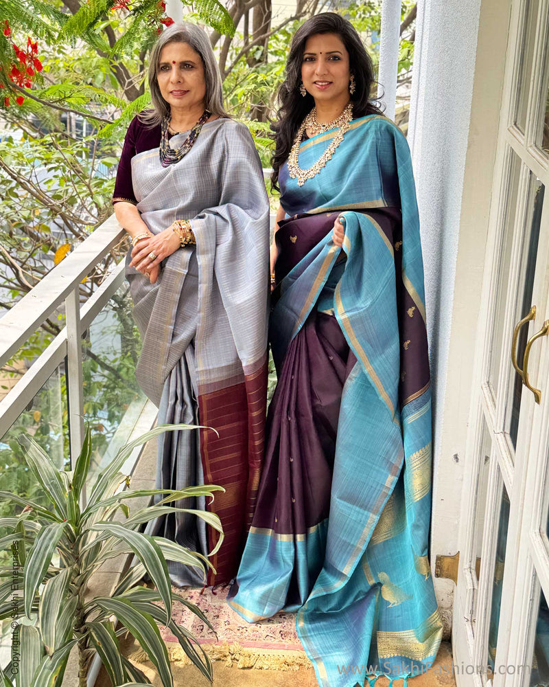 EE-Y00679 Grey Kanchi Saree