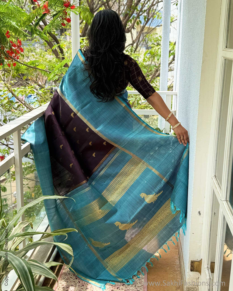 EE-Y00680 Brown Kanchi Saree