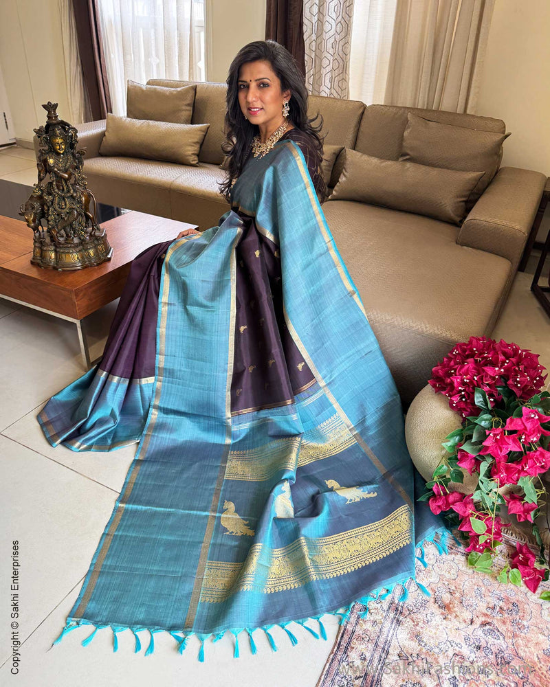 EE-Y00680 Brown Kanchi Saree