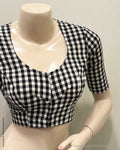 BL-X01645 Black & White Cotton Blouse