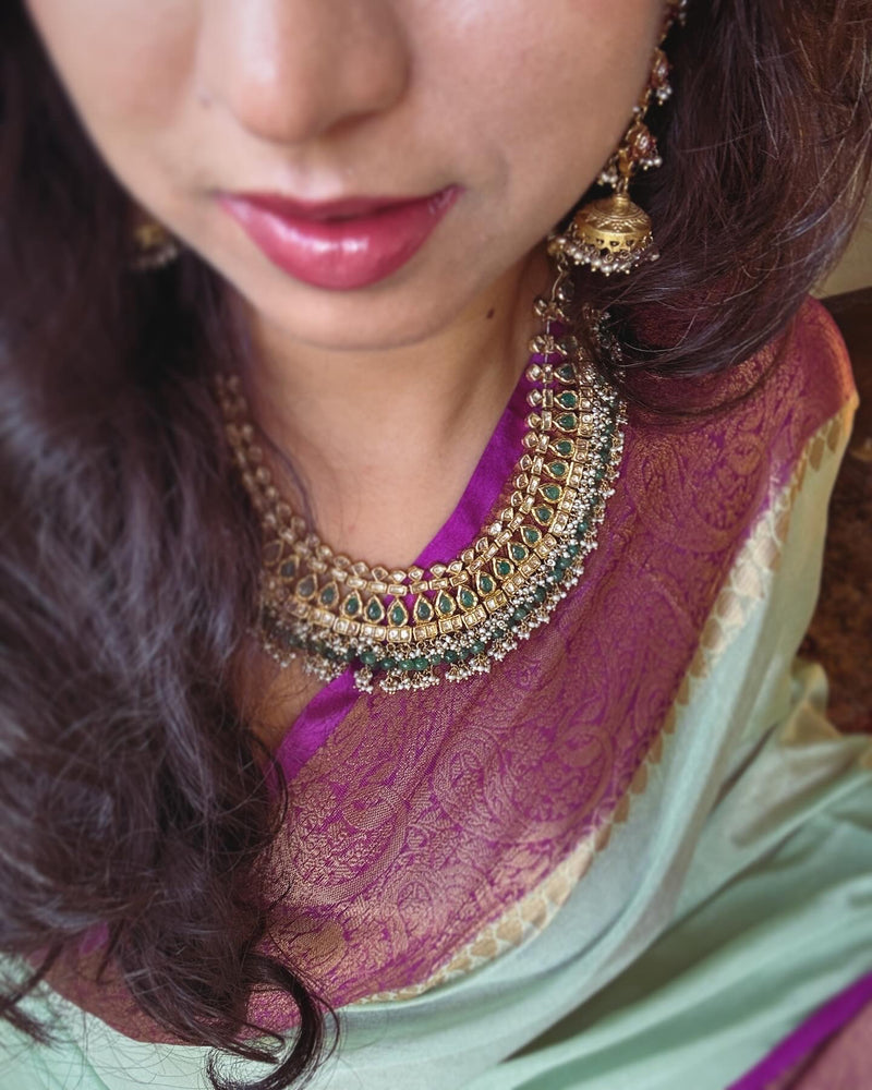 EE-W11803 Green Purple saree