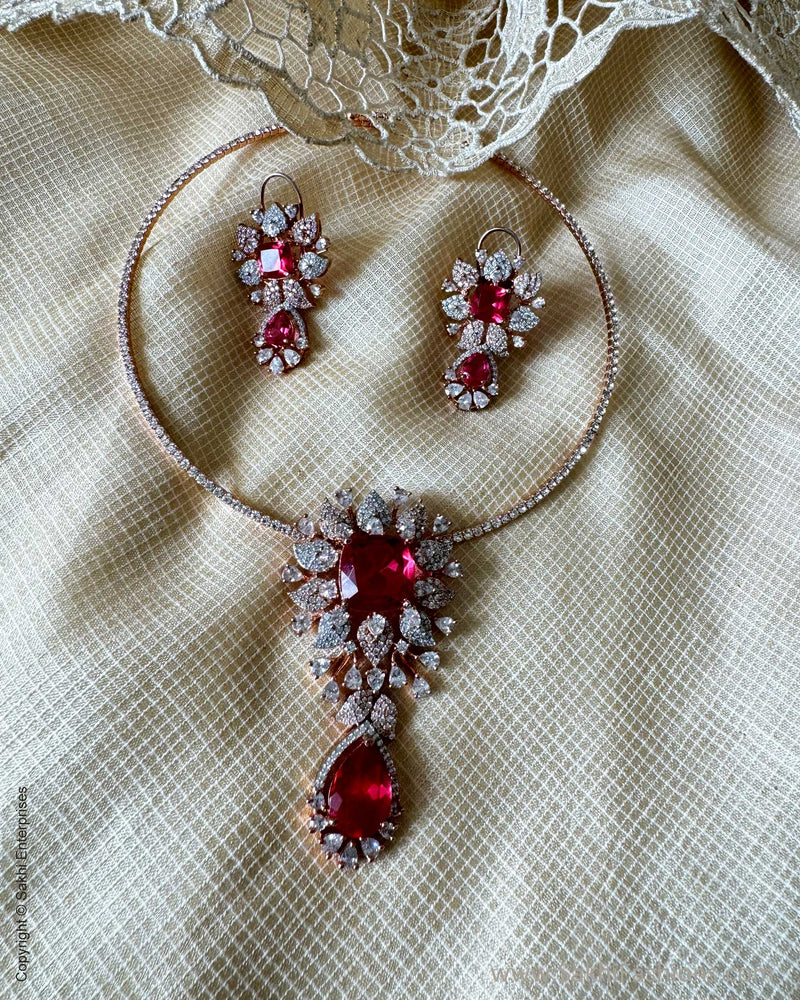 AJ-X31140 Diamante Pendant Set