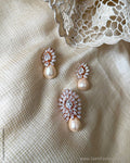 AJ-X31128 Cream Diamante Pendant Set