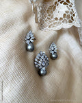 AJ-X31129 Grey Diamante Pendant Set