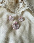 AJ-X31132 Pink Diamante Pendant Set