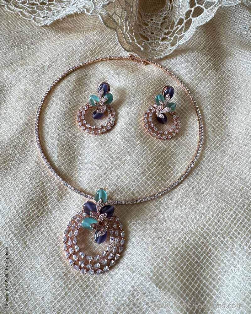 AJ-X31137 Multi Diamante Pendant Set