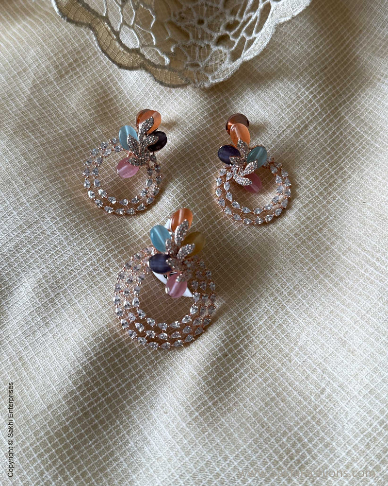 AJ-X31136 Multi Diamante Pendant Set