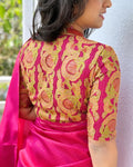 BL-W17383 Pink Cutwork Rblouse
