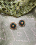 AS-W72311 Green Silver Studs