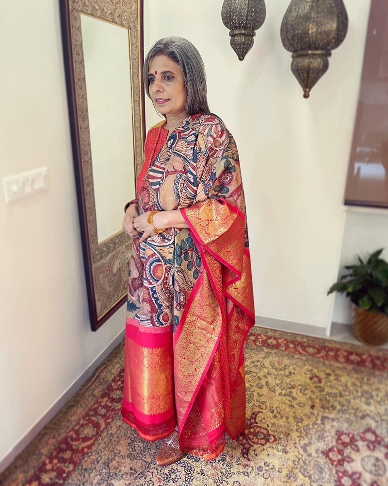EE-W05058S Kalamkari Kanchi ReadySari