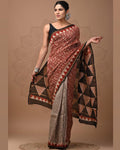 IT-W09166 Chanderi Red Sari