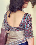 BL-W03109 Ajrakh Blue Blouse