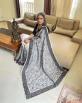 EE-W03313 Organza White Saree