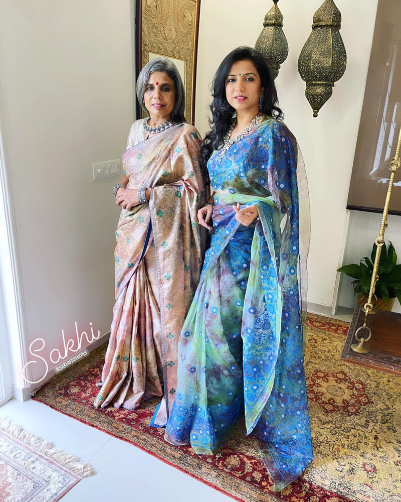 EE-V19532 Organza Floral sari