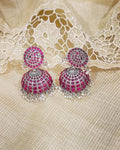 AS-W01051 Ruby Pink Silver Jhumka