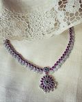 AS-W08994 Ruby Silver Necklace