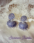 AS-W09041 Blue Silver Jhumka