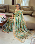 EE-W14827 Green Kalamkari Saree