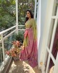 EE-W08421 Tussar Shaded Sari