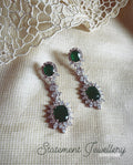 AJ-V20400 Green diamante Earring